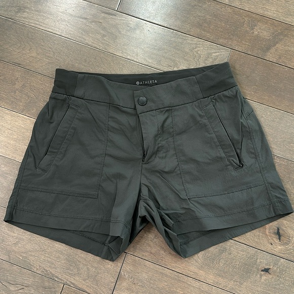 Athleta Trekkie Short 4" Arbor Olive Green | 2 - Picture 2 of 5